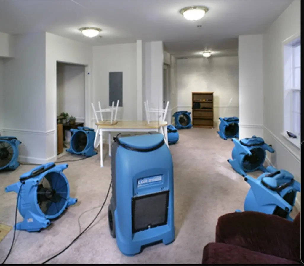 Air movers and dehumidifier setup for Water Extraction & Removal in Absecon