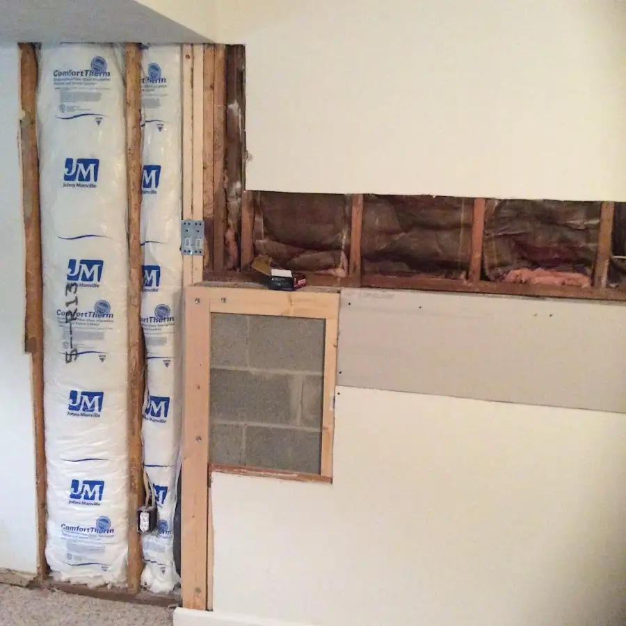 Wall insulation replacement during Basement Flood Cleanup in Absecon